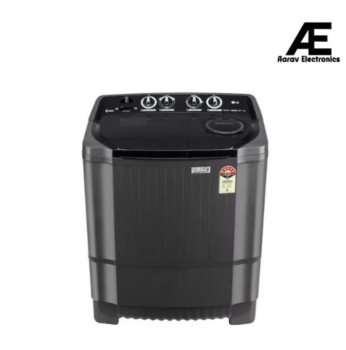 LG 8Kg Semi Automatic Washing Machine, Roller Jet Pulsator + Soak, Middle Black, 5 Star(P8015SKAZ)