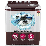 LG 8 Kg 5 Star Wind Jet Dry Rat Away Technology Semi-Automatic Top Loading Washing Machine (P8030SRAZ, Roller Jet Pulsator, Collar Scrubber, Lint Collector, Burgundy)