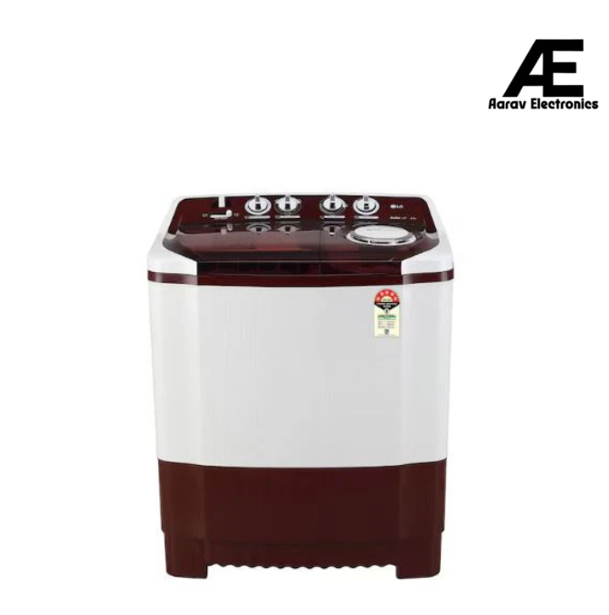 LG 8Kg Semi Automatic Washing Machine, Roller Jet Pulsator + Soak, Burgundy, 5 Star(P8035SRAZA)