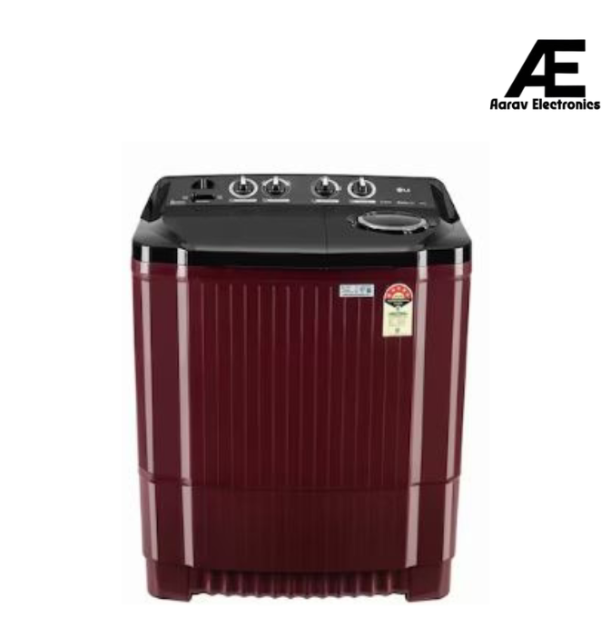LG 8.5KG Semi Automatic Top Load Washing Machine, Roller Jet Pulsator + Soak, Burgundy,5 Star