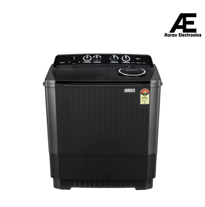 LG 8.5 Kg 5 Star Semi Automatic Top Load Washing Machine with Roller Jet Pulsator | Soak | Wind Jet Dry | 4 Wash Programs (P8535SLMZ, Full Black)