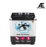 LG 9.5 kg 5 Star Wind jet dry Semi-Automatic Top Load Washing Machine (P955ASGAZ, Dark Gray, Roller Jet Pulsator)