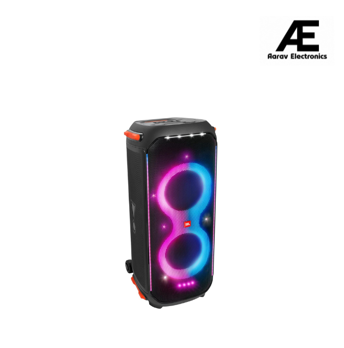 JBL PartyBox 710 Bluetooth Party Speaker with Dynamic Music Synced Flashing Club Pattern Lightshow, Pro Sound, Splashproof, PartyBox App Personalisation,Guitar and Mic Input(800 Watt RMS, Black) (Open Box / Without Box)