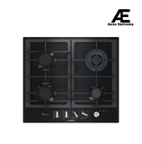 Bosch Series 6 Built-in Gas Hob 60 cm Black with 4 Burners, StepFlame Technology & 8 mm Toughened Glass - PCH6A6M90I