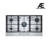 Bosch Serie | 6 Gas Hob 90 Cm, Stainless Steel 5 Burner (Built In) Gas Hob Pcq9B5O90I, Black,open