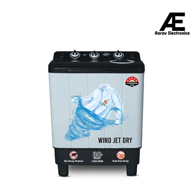 Power Guard 6.5 kg 5 Star Semi-Automatic Top Loading Washing Machine Appliance (PG65WMBKOP)