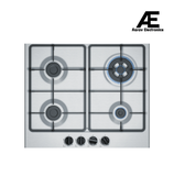 Bosch Series 4 60cm Gas Hob | 4 Burners | Stainless Steel Finish | Cast Iron Pan Supports | Enhanced Flame Stability | Frameless Design - PGH6B5B60I