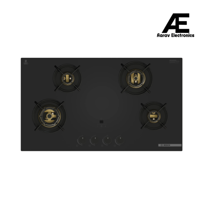 Bosch Series 8 90 cm 4-Burner Gas Hob 8 mm Toughened Glass Black - PRH9O6T20I