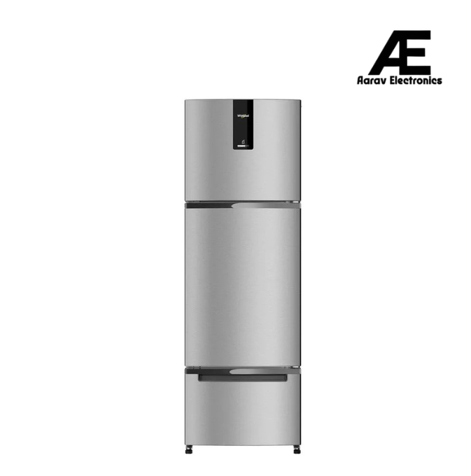 Whirlpool Protton 237L 4 Star Inverter Frost Free 3-Door Refrigerator with Advanced Cooling, Toughened Glass Shelves & Alpha Steel Finish – PRONXT INV DF285 3D PRM ALPHA STL(4S)-Y (22359)