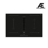 Bosch Series 6 Induction Hob with Integrated Ventilation 80 cm Frameless Black, 4 Cooking Zones, CombiZone & PowerBoost - PVQ811F15E