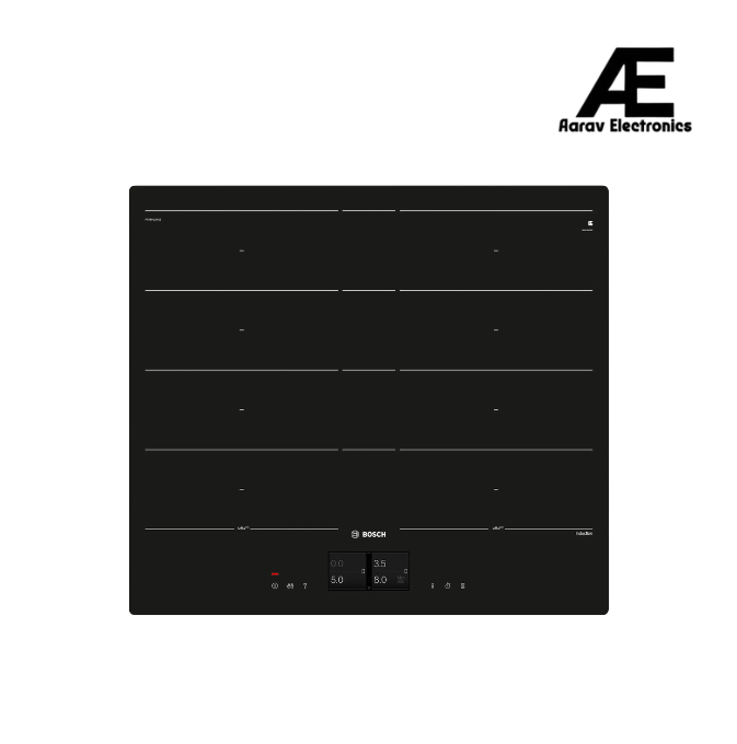 Bosch Series 8 Induction Hob 60 cm Flush-Mount Black with 4 Cooking Zones, FullTouch TFT Display, FlexInduction & Home Connect - PXY601JW1E