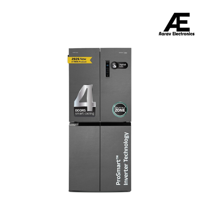 Voltas Beko, A Tata Product, 522 L(Gross), Inverter, Frost Free, French Four Door Side by Side Refrigerator (2026 Model, R4D522/FPV3N0RXID, Inox, with Harvest Fresh Technology)
