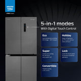 Voltas Beko, A Tata Product, 522 L(Gross), Inverter, Frost Free, French Four Door Side by Side Refrigerator (2026 Model, R4D522/FPV3N0RXID, Inox, with Harvest Fresh Technology)