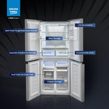 Voltas Beko, A Tata Product, 522 L(Gross), Inverter, Frost Free, French Four Door Side by Side Refrigerator (2026 Model, R4D522/FPV3N0RXID, Inox, with Harvest Fresh Technology)