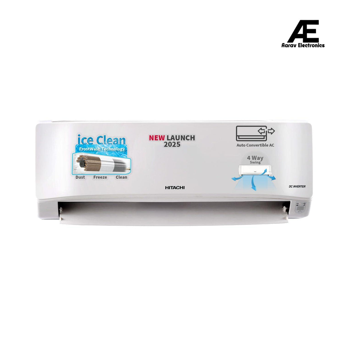 Hitachi 1 Ton Class 3 Star Xpandable+ Inverter Split AC (100% Copper, 4-Way Swing, ice Clean, Dust Filter, 3400SXL RAS.D312PCBIBS, White)