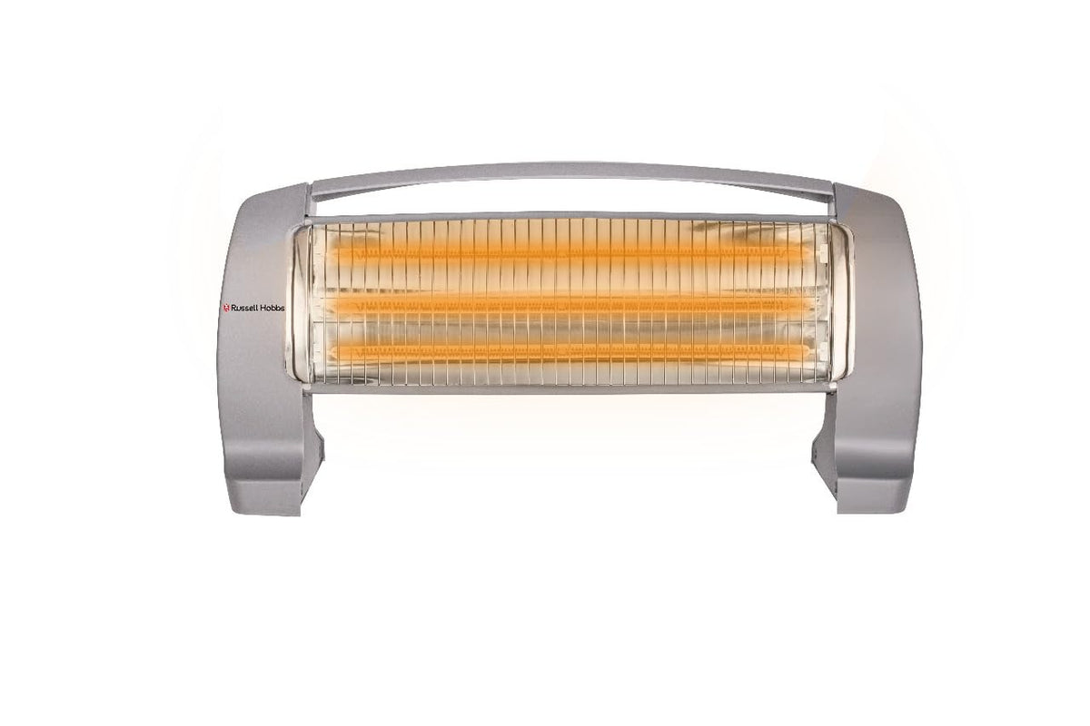 Russell Hobbs RCH1200H 1200W HeatLine Carbon Heater | Triple Carbon Tubes, Fast Even Warmth, 3 Heat Settings, Tip-Over Protection | Compact Horizontal Design