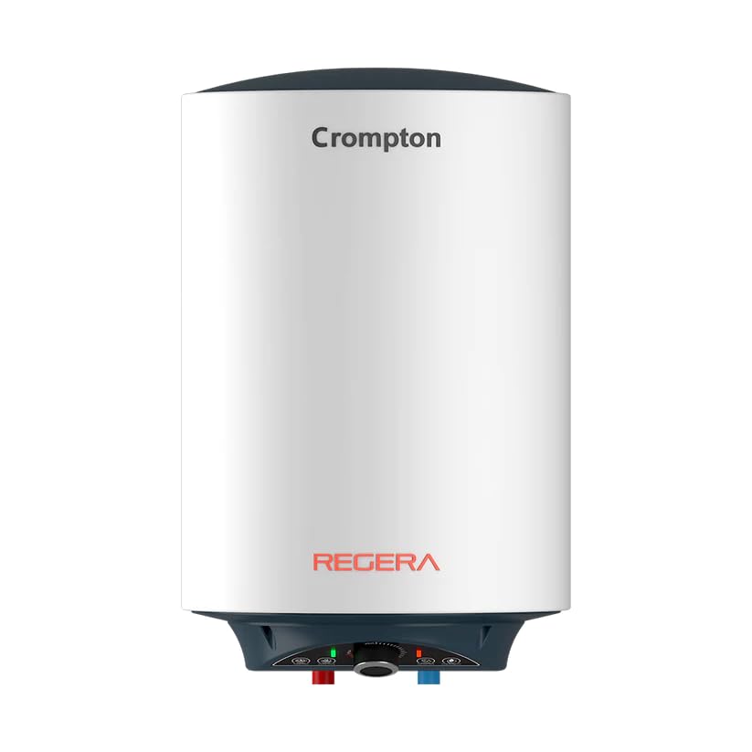 Crompton Regera 25L Storage Water Heater ASWH-3825, White, 2000W, Glassline Tank, 8 Bar Pressure, Anti-Rust Body, 3-Level Safety System)