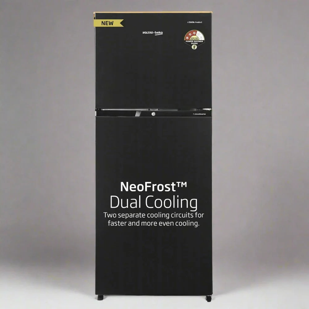 Voltas Beko RFF295C/WPXBR0I0000GD 250 L, 3 Star, Double Door Frost Free Refrigerator (Wooden Black)