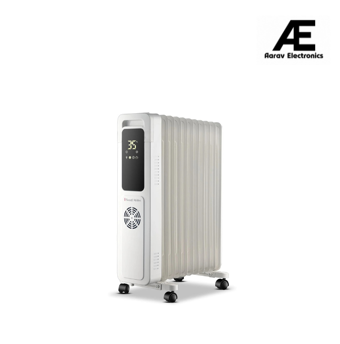 Russell Hobbs ROR11DF 2900W 11-Fin Oil Filled Radiator Room Heater | Smart Digital Heating, 24H Timer, 3 Intelligent Modes, Safety Protection | LED Touch, Foldable Wheels