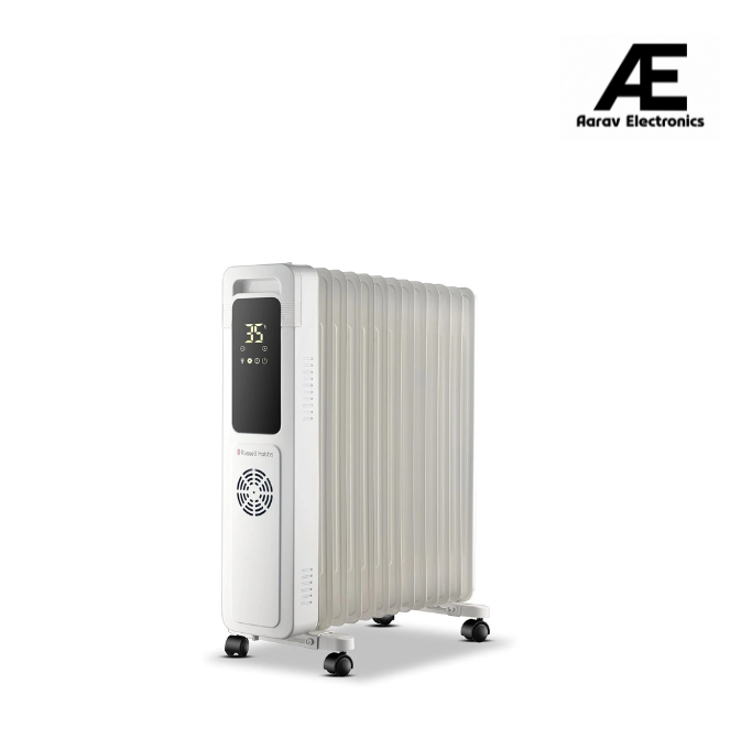 Russell Hobbs ROR13DF 2900W 13-Fin Oil Filled Radiator Room Heater | Wide Temp Range, 24H Timer, Intelligent Modes, Safety Protection | Battery Not Included
