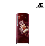 Samsung 183 L 3 Star Direct Cool Single Door Refrigerator with Digital Inverter Compressor, Toughened Glass Shelves, Base Freezer, Midnight Blossom Red – RR20D2723RZ/NL