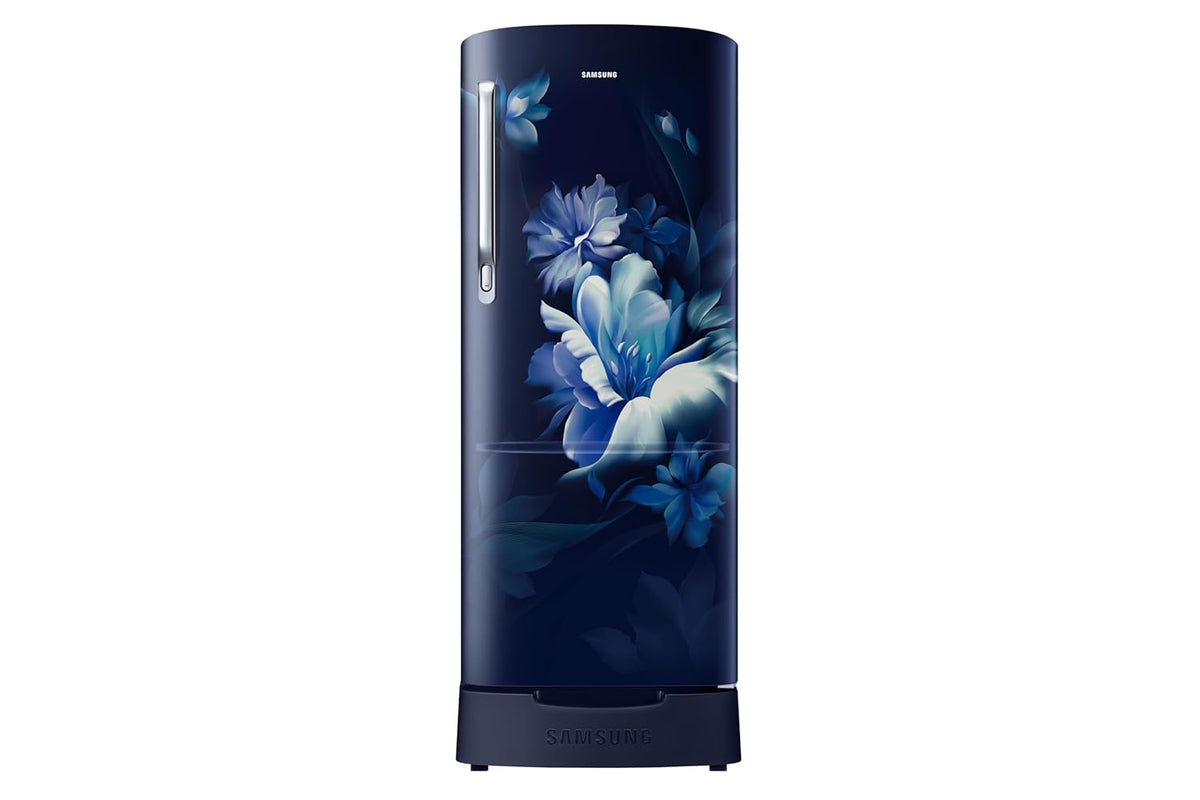 Samsung 183 L, 3 Star, Digital Inverter, Direct-Cool Single Door Refrigerator (RR20H2823UZ/NL, Midnight Blossom Blue, Base Stand Drawer, Single Touch Defrost, 2026 Model)