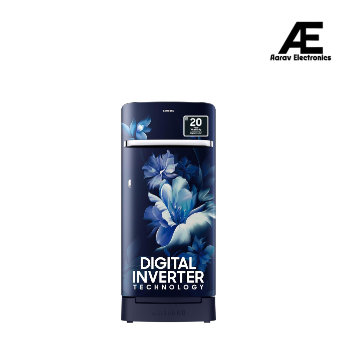 Samsung 189L 5 Star, Inverter, Direct-Cool Single Door Refrigerator (RR21C2H25UZ/HL,Midnight Blossom Blue) Base Stand Drawer