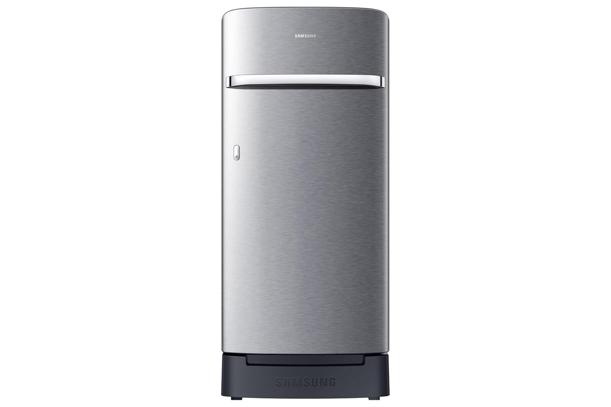 Samsung 189 L, 5 Star, Digital Inverter, Direct-Cool Single Door Refrigerator (RR21H2H25S8/HL, Silver, Elegant Inox, Base Stand Drawer, Single Touch Defrost, 2026 Model)
