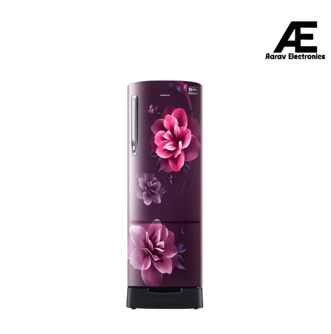 Samsung 246L 3 Star Inverter Direct-Cool Single Door Refrigerator Appliance (RR26C3893CR/HL,Camellia Purple) Base Stand Drawer