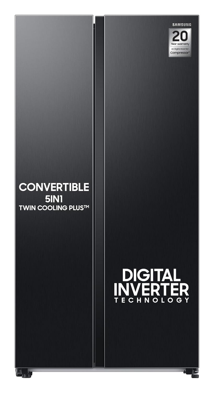Samsung 653L Convertible 5-in-1 Side by Side with Wifi, SmartThings &amp; AI (RS76CG8113B1HL, Black DOI)