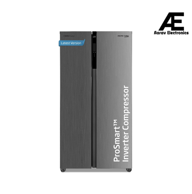 Voltas Beko, A Tata Product 472 L Side by Side Frost Free Refrigerator with ProSmart Inverter Compressor (RSB495/FPV300RXID, INOX steel, Electronic Temperature Control and Display)