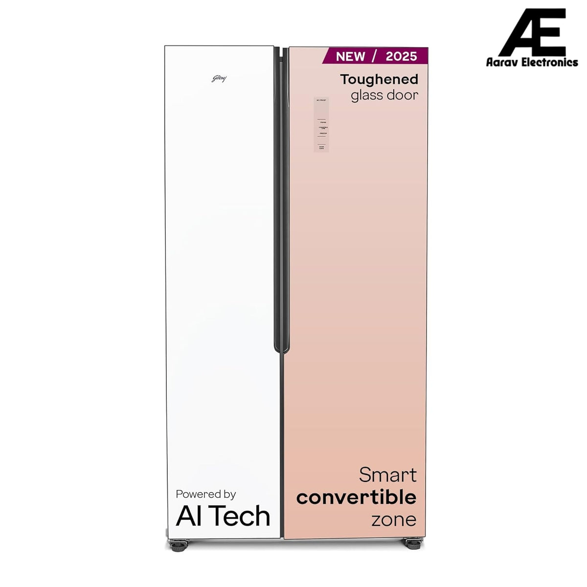 Godrej 600 L 3 Star, 1+2 Years Additional Warranty, Smart convertible Zones with Digital Touch Panel, Frost Free Inverter Side By Side Refrigerator(2025 Model, RS EONVELVET 646C RIT OP RS, Opera Rose)
