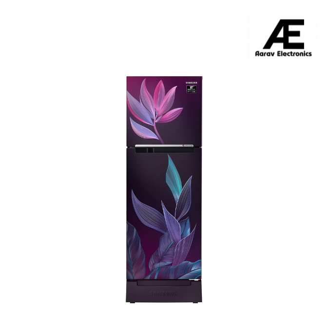 Samsung 236L 2 Star Inverter Frost-Free Double Door Refrigerator (RT28C31429R/HL,Paradise Bloom Purple) Base Stand Drawer