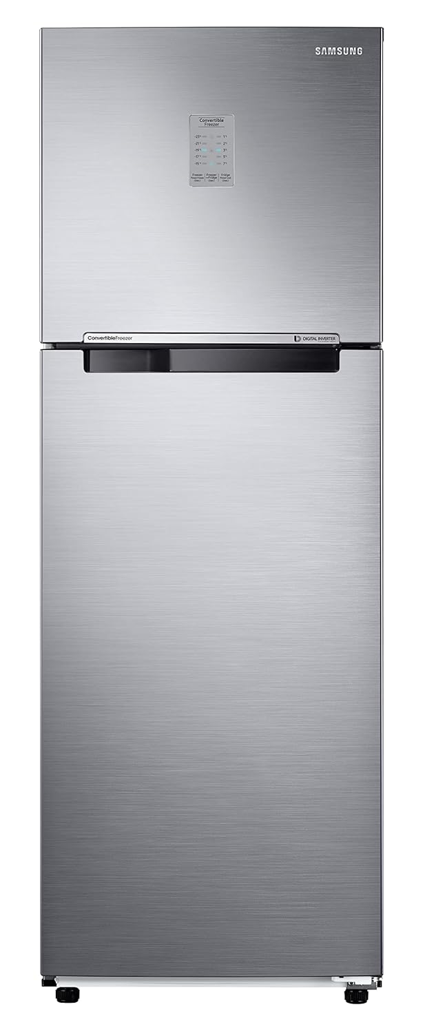 Samsung 256L 2 Star Inverter Frost-Free Convertible 3 In 1 Double Door Refrigerator Appliance (RT30C3732S8/NL,Elegant Inox)