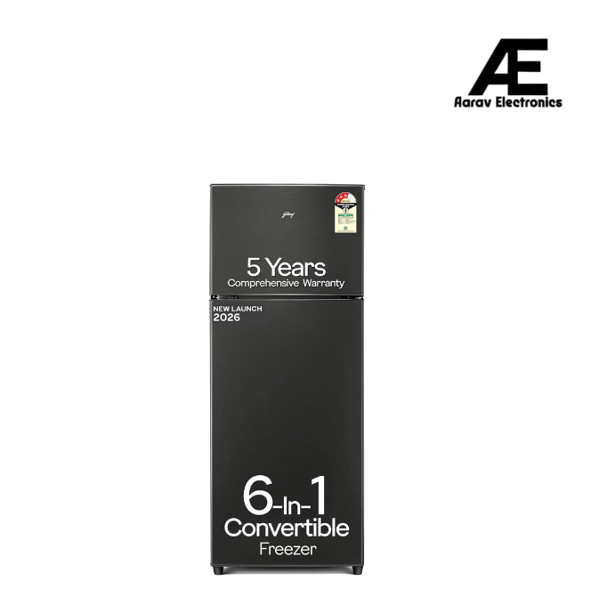 Godrej 244 L 3 Star 5 Years Comprehensive Warranty New Launch | 6-in-1 Freezer Convertible | 95%+ Food Surface Disinfection | Double Door Refrigerator (RT EONVALOR 280CN RCIF FS ST, Fossil Steel)