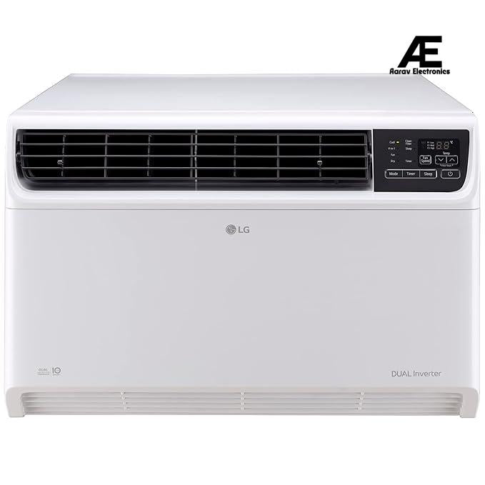 LG 1.5 Ton 5 Star DUAL Inverter Window AC (Copper, Convertible 4-in-1 cooling, RW-Q18WUZA, HD Filter with Anti-Virus Protection, White)