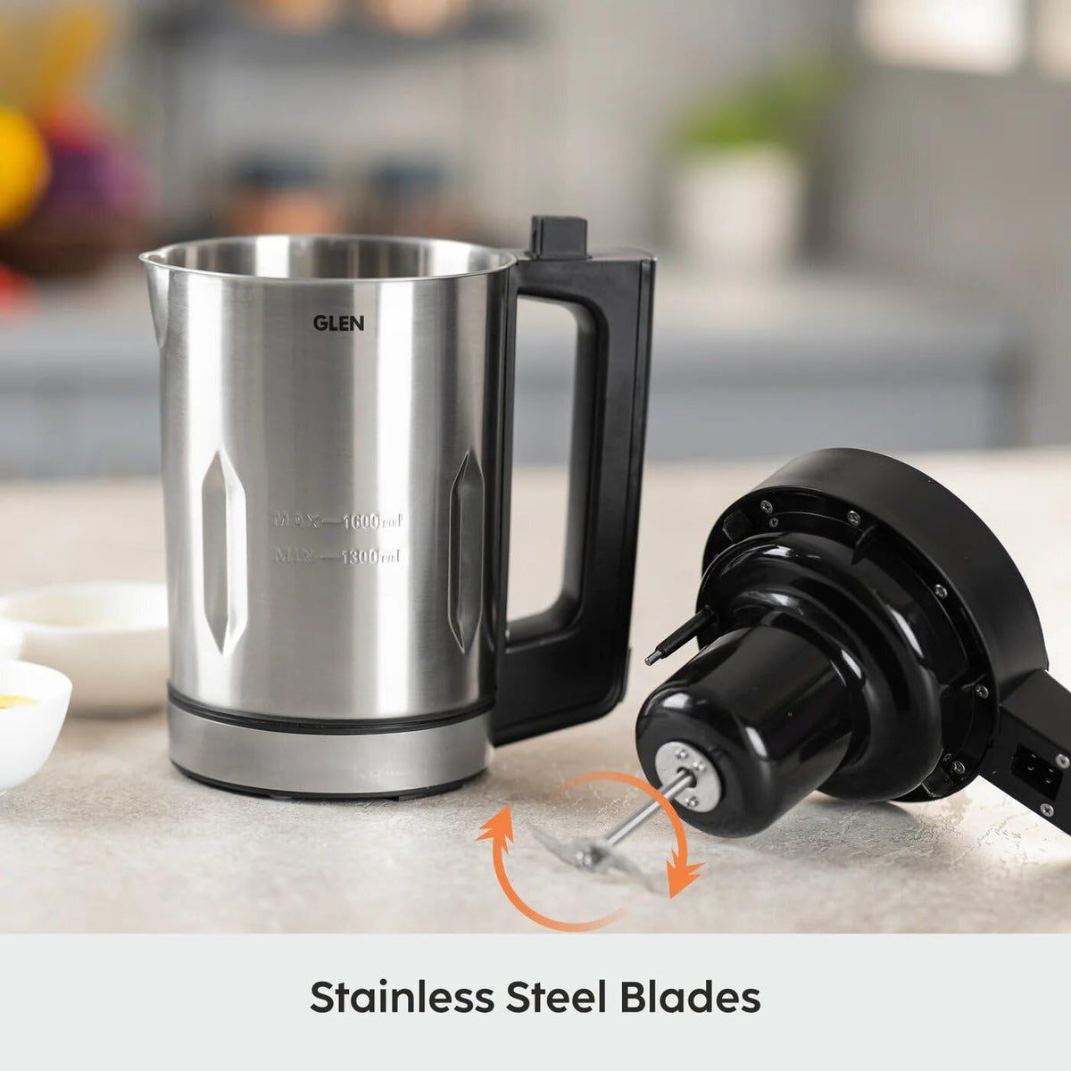 Glen Soup Maker Electric 1.6 Litre, Automatic Blending &amp; Heating with 5 Preset Cooking Functions, 100% Copper Motor, Touch Control Panel, 1040W (SA-3003SM)