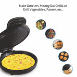 Glen Electric Pizza Maker 1200W Griller, 180-Degree Opening, 3033 PG Non-Stick Coating, Black (2 Years Warranty)