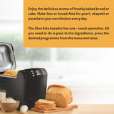 Glen Bread Maker &amp; Atta Kneader Machine, 700-900gm, Fully Automatic, With Time Delay Start &amp; 12 Pre-Set Functions, Non-Stick Baking Pan, 3 Crust Setting, Electronic Controls, 550W-Black(3039)