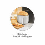 Glen Bread Maker &amp; Atta Kneader Machine, 700-900gm, Fully Automatic, With Time Delay Start &amp; 12 Pre-Set Functions, Non-Stick Baking Pan, 3 Crust Setting, Electronic Controls, 550W-Black(3039)