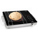 Glen 2200W Infrared Cooktop Stoves with Grill Rack for Barbecue, 4 Preset Cooking Modes, Crystal Glass Plate, Digital Display, Touch Control, Infrared Chulha Hot Plate (SA-3072IR)