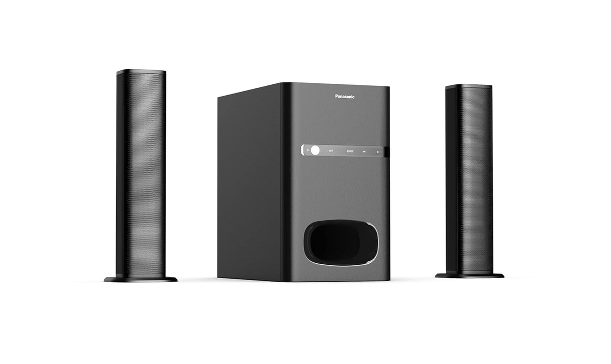 Panasonic SC-HT260GW-K 2.1 Ch Convertible Soundbar, 80 W, Bluetooth, USB, RCA, AUX Inputs, Wall Mountable, Remote Control (Black)