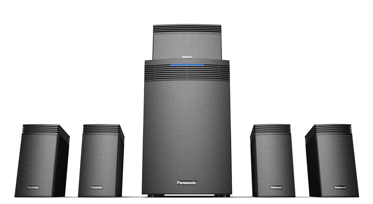 Panasonic SC-HT550GW-K 5.1 Ch Home Theatre with Real Surround Sound, 150 W, Bluetooth, USB, AUX, RCA, Powerful Subwoofer, Wall mountable Speakers, Remote for Volume &amp; Bass Control (Black)