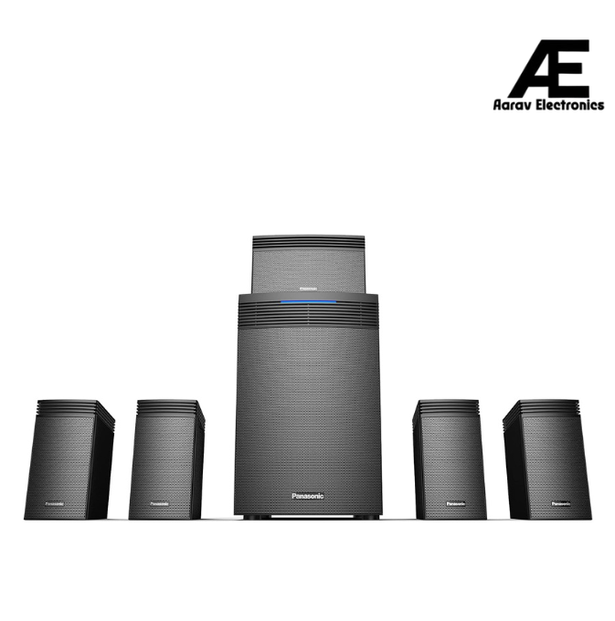 Panasonic SC-HT550GW-K 5.1 Ch Home Theatre with Real Surround Sound, 150 W, Bluetooth, USB, AUX, RCA, Powerful Subwoofer, Wall mountable Speakers, Remote for Volume &amp; Bass Control (Black)