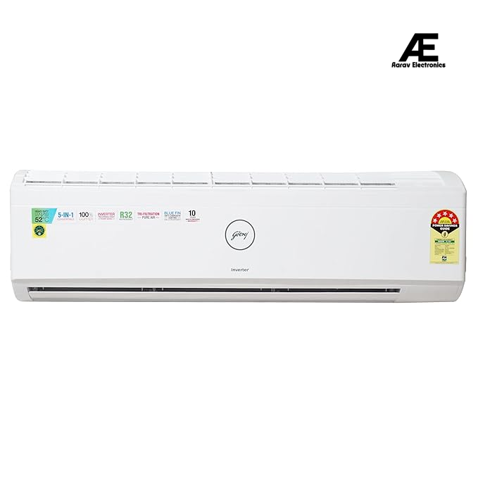 Godrej1.5 Ton 5 Star Inverter Split AC Copper, Anti-Dust Filter, SIC 18ITC5-WWR, White