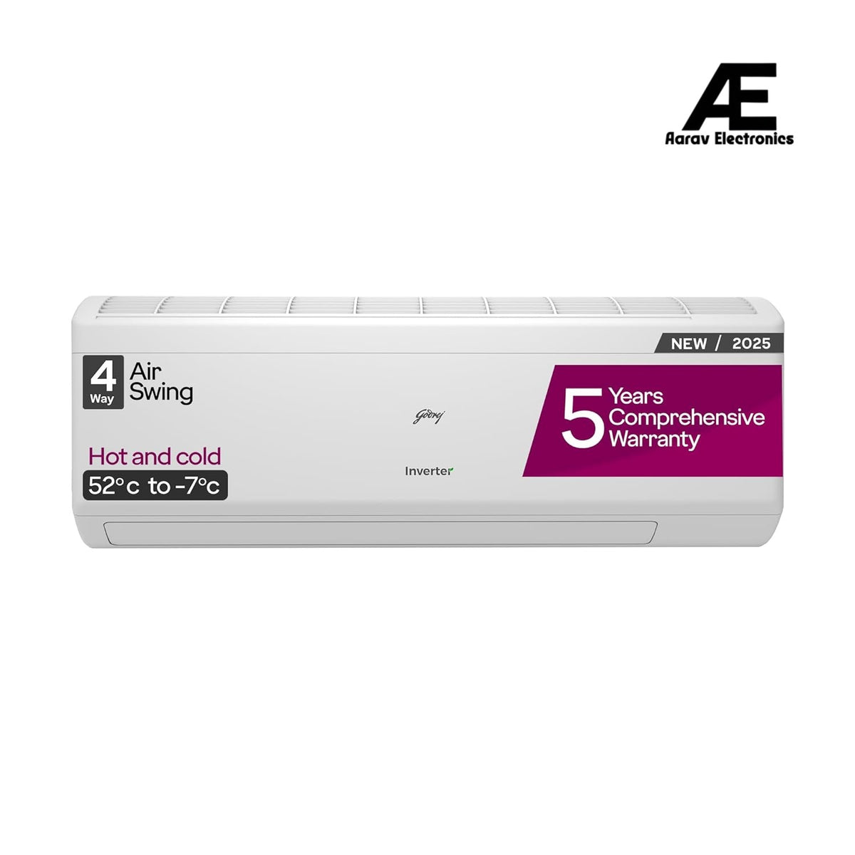 Godrej 1.5 Ton Hot & Cold AC – AI Inverter, 4 Way Swing, 3 Star (Open Box / Without Box)