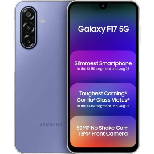 Samsung Galaxy F17 5G (6GB RAM / 128GB Storage) 6x OS Upgrades | AMOLED Display | Corning Gorilla Glass Victus & IP54 (Violet Pop)