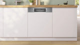 Bosch SMI4IKS00I Series 4 Semi-Integrated Built-in Dishwasher 60 cm Stainless Steel | 14 Place Settings | Home Connect | Intensive Kadhai | Steam Wash | Self-Cleaning Filter
