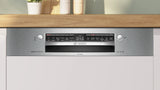 Bosch SMI4IKS00I Series 4 Semi-Integrated Built-in Dishwasher 60 cm Stainless Steel | 14 Place Settings | Home Connect | Intensive Kadhai | Steam Wash | Self-Cleaning Filter
