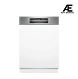 Bosch SMI4IKS00I Series 4 Semi-Integrated Built-in Dishwasher 60 cm Stainless Steel | 14 Place Settings | Home Connect | Intensive Kadhai | Steam Wash | Self-Cleaning Filter